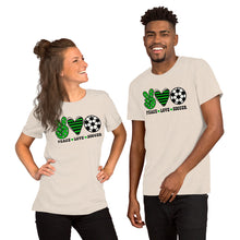 Load image into Gallery viewer, Peace Love Soccer - Short-Sleeve Unisex T-Shirt