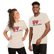 Load image into Gallery viewer, Peace Love Baseball - Short-Sleeve Unisex T-Shirt