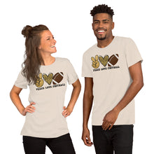Load image into Gallery viewer, Peace Love Football - Short-Sleeve Unisex T-Shirt