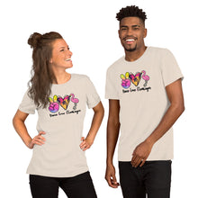 Load image into Gallery viewer, Peace Love Flamingos 2 - Short-Sleeve Unisex T-Shirt