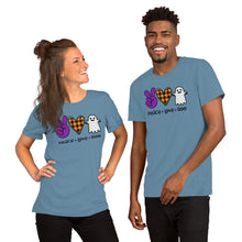 Load image into Gallery viewer, Peace Love Boo - Short-Sleeve Unisex T-Shirt