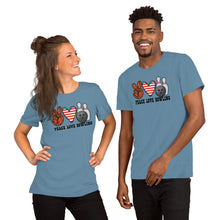 Load image into Gallery viewer, Peace Love Bowling - Short-Sleeve Unisex T-Shirt