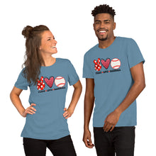 Load image into Gallery viewer, Peace Love Baseball - Short-Sleeve Unisex T-Shirt