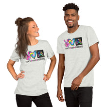Load image into Gallery viewer, Peace Love Radiology Colorful - Short-Sleeve Unisex T-Shirt