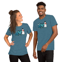 Load image into Gallery viewer, Peace Love Snowmen - Short-Sleeve Unisex T-Shirt