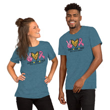Load image into Gallery viewer, Peace Love Cure Breast Cancer Leopard - Short-Sleeve Unisex T-Shirt