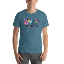 Load image into Gallery viewer, Peace Love Hair Tie Dye Colorful - Short-Sleeve Unisex T-Shirt