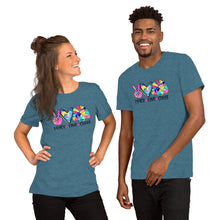Load image into Gallery viewer, Peace Love Cheer Colorful - Short-Sleeve Unisex T-Shirt
