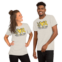 Load image into Gallery viewer, Peace Love Cure Childhood Tie Dye - Short-Sleeve Unisex T-Shirt