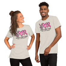 Load image into Gallery viewer, Peace Love Cure Breast Cancer Tie Dye - Short-Sleeve Unisex T-Shirt