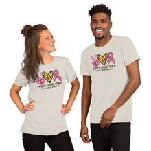 Load image into Gallery viewer, Peace Love Cure Breast Cancer Leopard - Short-Sleeve Unisex T-Shirt