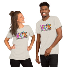 Load image into Gallery viewer, Peace Love Cows Colorful - Short-Sleeve Unisex T-Shirt