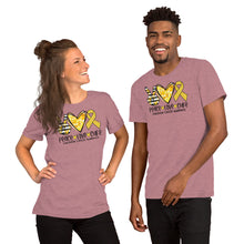 Load image into Gallery viewer, Peace Love Cure Childhood Tie Dye - Short-Sleeve Unisex T-Shirt