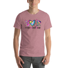 Load image into Gallery viewer, Peace Love Hair Tie Dye Colorful - Short-Sleeve Unisex T-Shirt