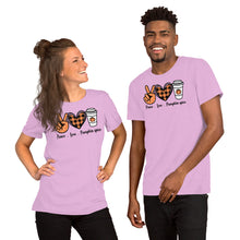 Load image into Gallery viewer, Peace-love-pumpkin - Short-Sleeve Unisex T-Shirt