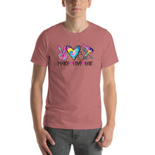 Load image into Gallery viewer, Peace Love Hair Tie Dye Colorful - Short-Sleeve Unisex T-Shirt