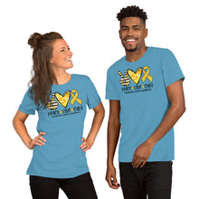 Load image into Gallery viewer, Peace Love Cure Childhood Tie Dye - Short-Sleeve Unisex T-Shirt