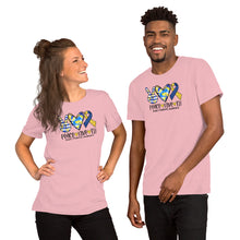 Load image into Gallery viewer, Peace Love T21 Down Syndrome Tie Dye - Short-Sleeve Unisex T-Shirt