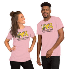 Load image into Gallery viewer, Peace Love Cure Childhood Tie Dye - Short-Sleeve Unisex T-Shirt