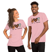 Load image into Gallery viewer, Peace-love-pumpkin - Short-Sleeve Unisex T-Shirt