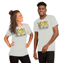 Load image into Gallery viewer, Peace Love Cure Childhood Tie Dye - Short-Sleeve Unisex T-Shirt