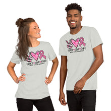 Load image into Gallery viewer, Peace Love Cure Breast Cancer Tie Dye - Short-Sleeve Unisex T-Shirt