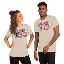 Load image into Gallery viewer, Peace Love Cure Breast Cancer Tie Dye - Short-Sleeve Unisex T-Shirt