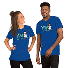 Load image into Gallery viewer, Peace Love Snowmen - Short-Sleeve Unisex T-Shirt