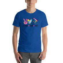 Load image into Gallery viewer, Peace Love Hair Tie Dye Colorful - Short-Sleeve Unisex T-Shirt