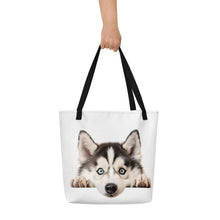 Load image into Gallery viewer, Siberian Husky - All-Over Print Large Tote Bag
