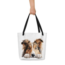 Load image into Gallery viewer, Shetland Sheepdog - All-Over Print Large Tote Bag
