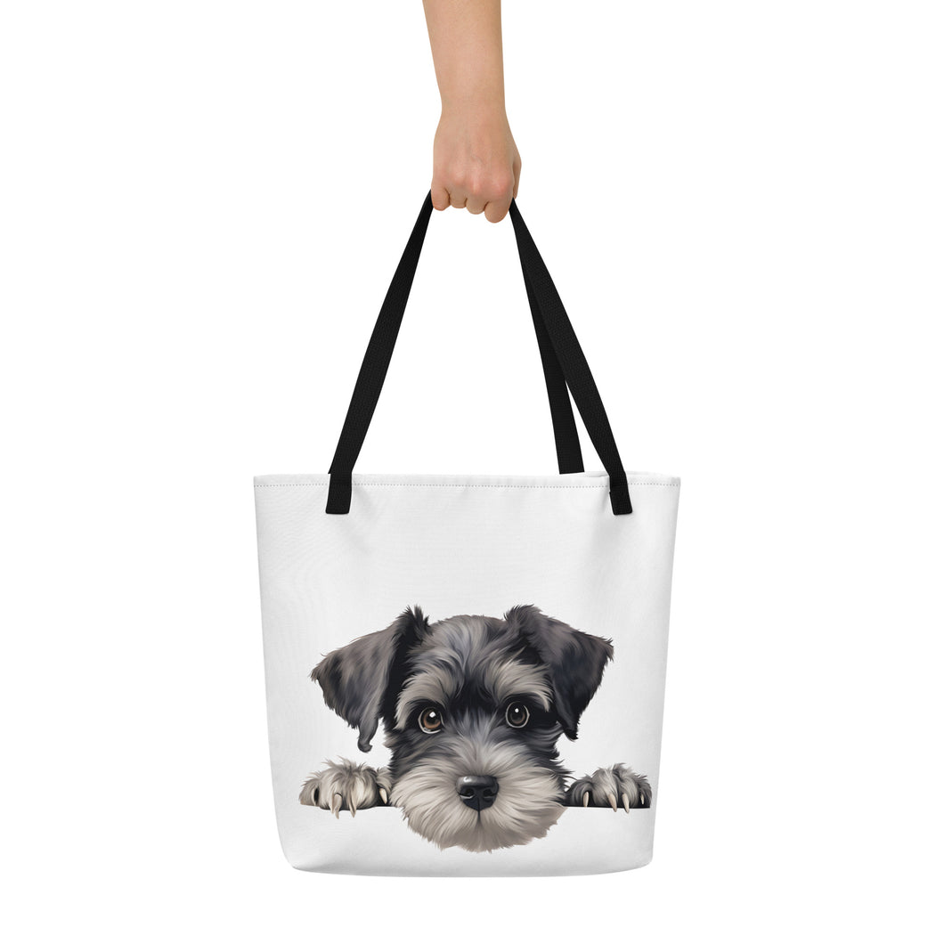 Miniature Schnauzer - All-Over Print Large Tote Bag