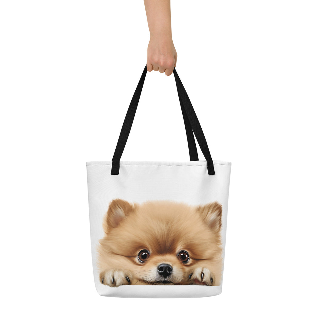 Pomeranian - All-Over Print Large Tote Bag