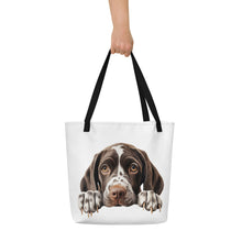 Load image into Gallery viewer, German Shorthaired Pointer - All-Over Print Large Tote Bag
