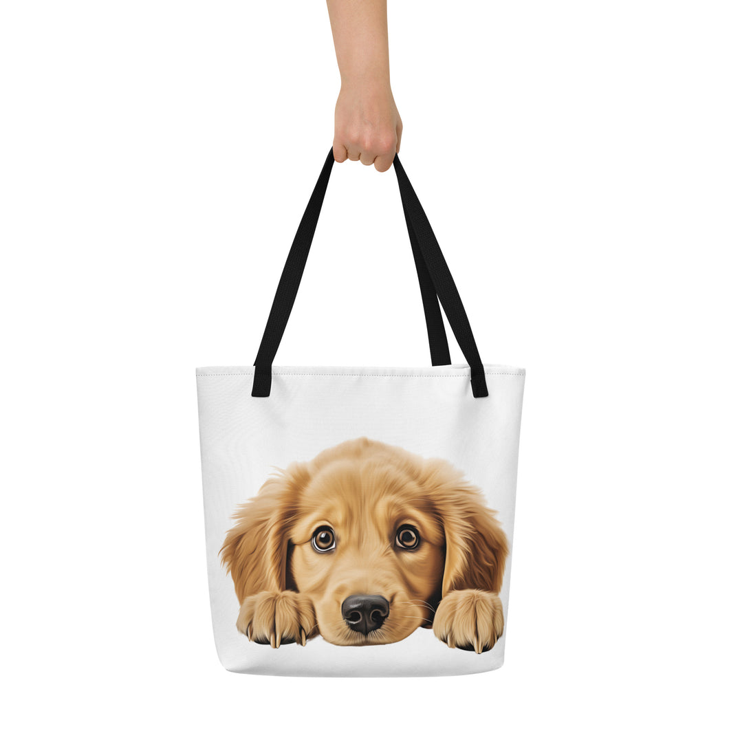Golden Retriever - All-Over Print Large Tote Bag