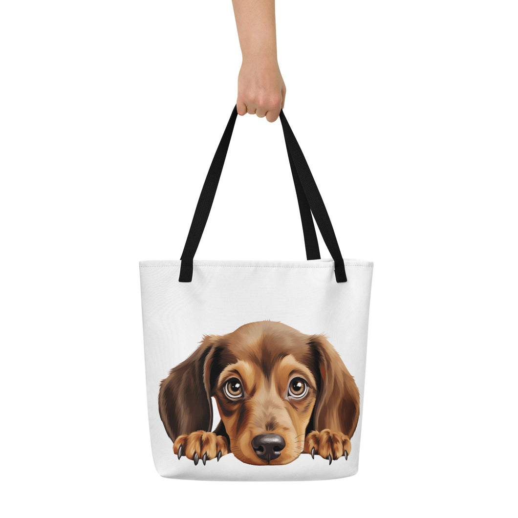 Dachshund - All-Over Print Large Tote Bag