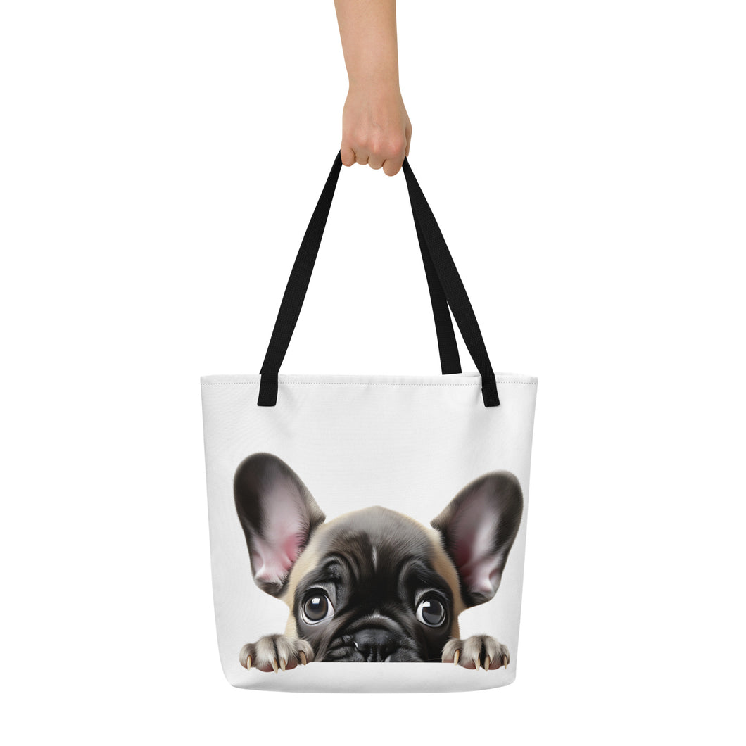 French Bulldog - All-Over Print Large Tote Bag