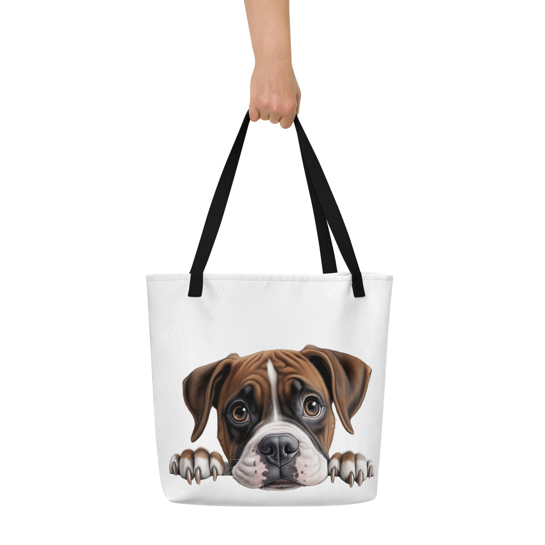 Boxer - All-Over Print Large Tote Bag
