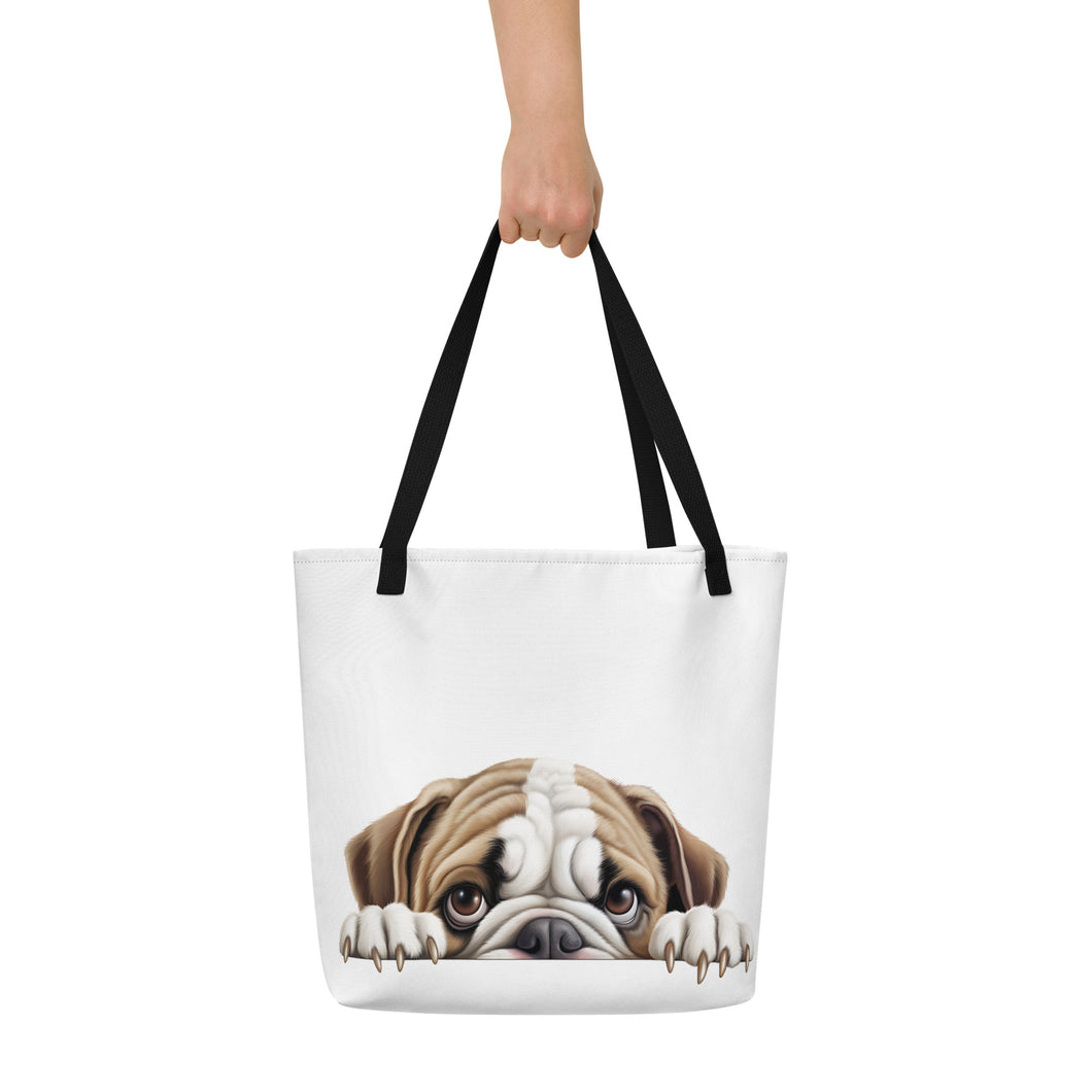 Bulldog - All-Over Print Large Tote Bag