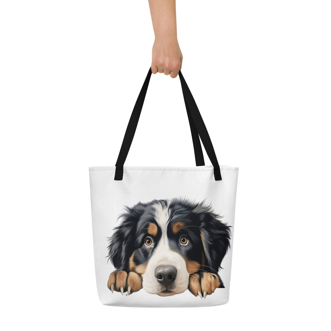 Bernese Mountain - All-Over Print Large Tote Bag