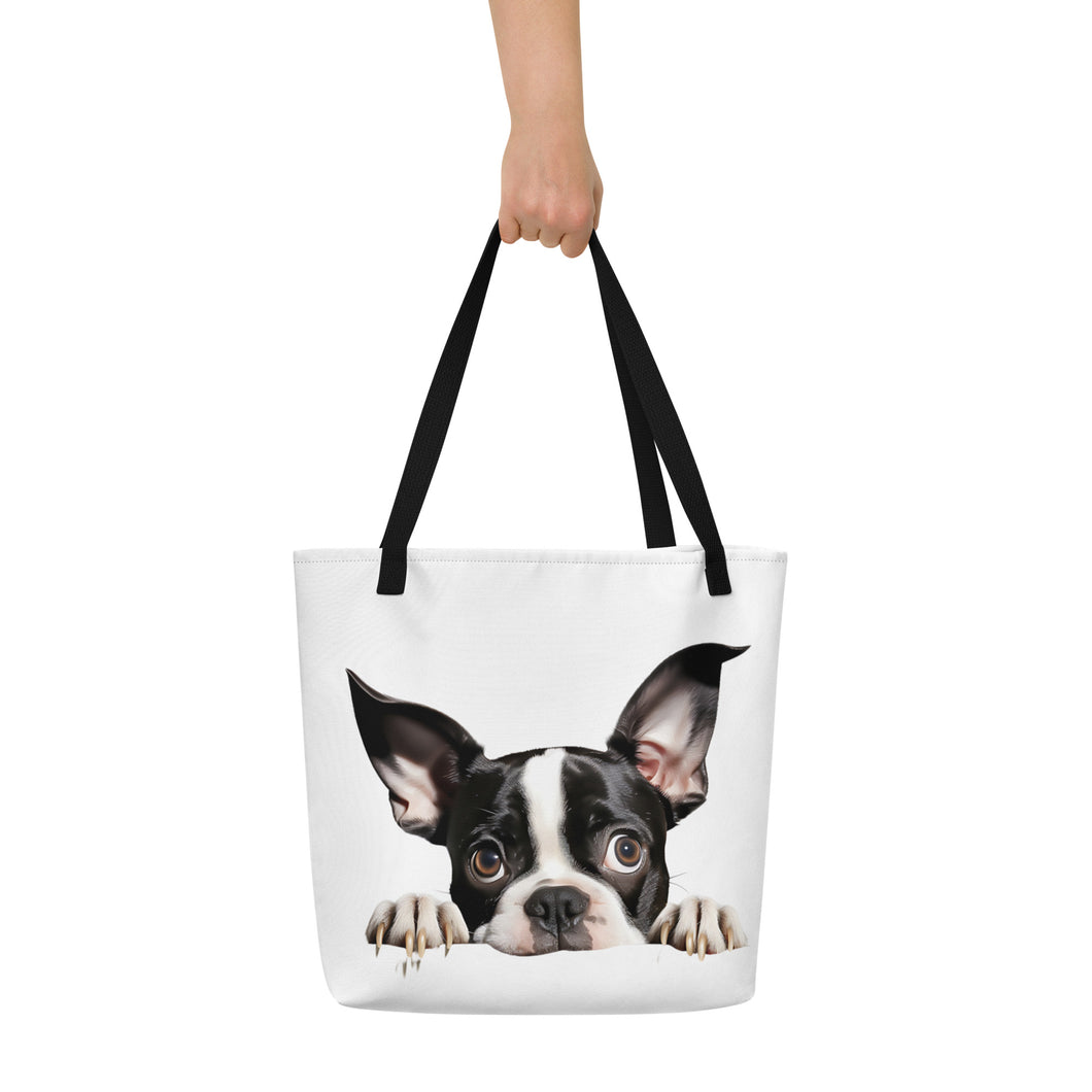Boston Terrier - All-Over Print Large Tote Bag