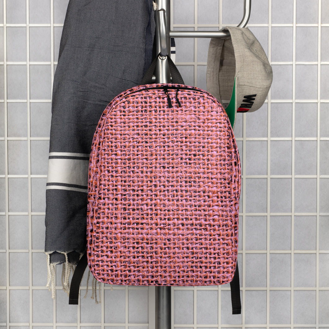 Pink Burlap Minimalist Backpack