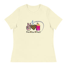 Load image into Gallery viewer, Peace Love Travel - Women&#39;s Relaxed T-Shirt
