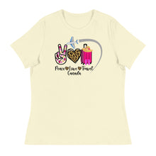 Load image into Gallery viewer, Peace Love Travel - Canada - Women&#39;s Relaxed T-Shirt
