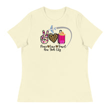 Load image into Gallery viewer, Peace Love Travel - New York City - Women&#39;s Relaxed T-Shirt
