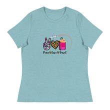 Load image into Gallery viewer, Peace Love Travel - Women&#39;s Relaxed T-Shirt
