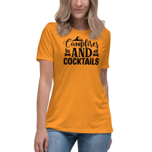 Load image into Gallery viewer, Campfires and Cocktails - Women&#39;s Relaxed T-Shirt
