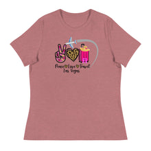 Load image into Gallery viewer, Peace Love Travel - Las Vegas - Women&#39;s Relaxed T-Shirt
