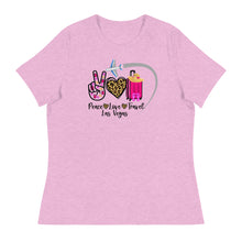 Load image into Gallery viewer, Peace Love Travel - Las Vegas - Women&#39;s Relaxed T-Shirt
