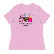 Load image into Gallery viewer, Peace Love Travel - Canada - Women&#39;s Relaxed T-Shirt
